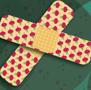 Bandaids with a beet pattern