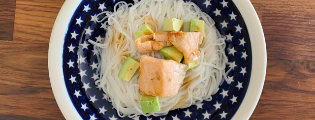 Salmon and Avocado Rice Noodles image