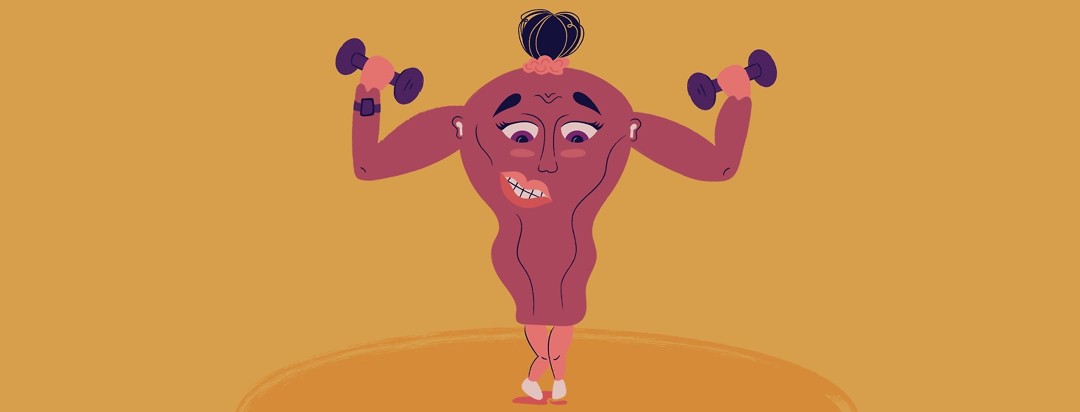 a uterus lifting weights