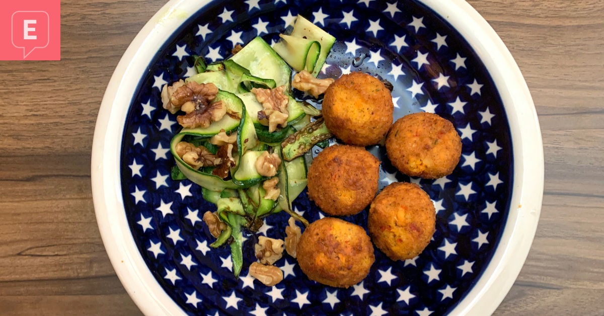 Sweet Potato Falafel With Courgette Ribbons Recipe