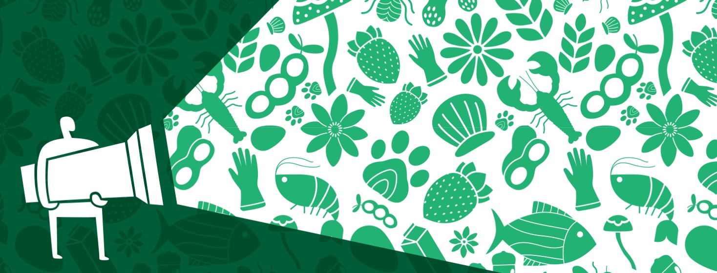 man holding a flashlight revealing items that affect people with allergies