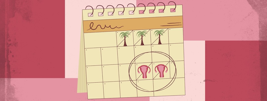 a calendar showing days for vacation and also menstrual leave